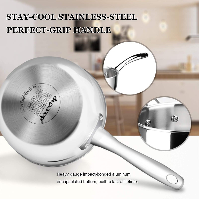 Duxtop Whole-Clad Tri-Ply Stainless Steel Saucepan with Lid, 3 Quart, Kitchen Induction Cookware - Image 3